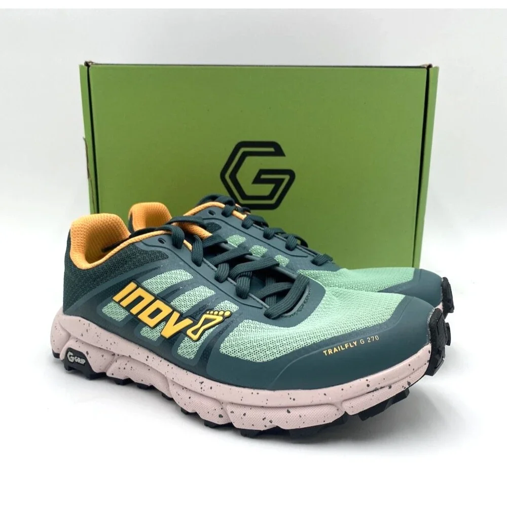 Inov TRAILFLY G270 V2 Women's NEW Trail Shoe Pine/Peach US Size 6.5
